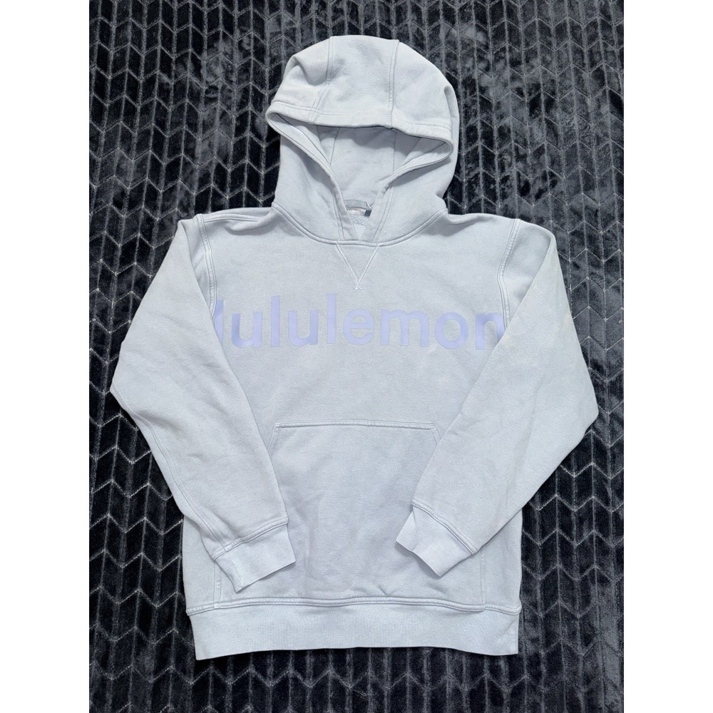 LULULEMON Women's Hoodie Blue Sweatshirt Graphic Spellout All Yours Size 6